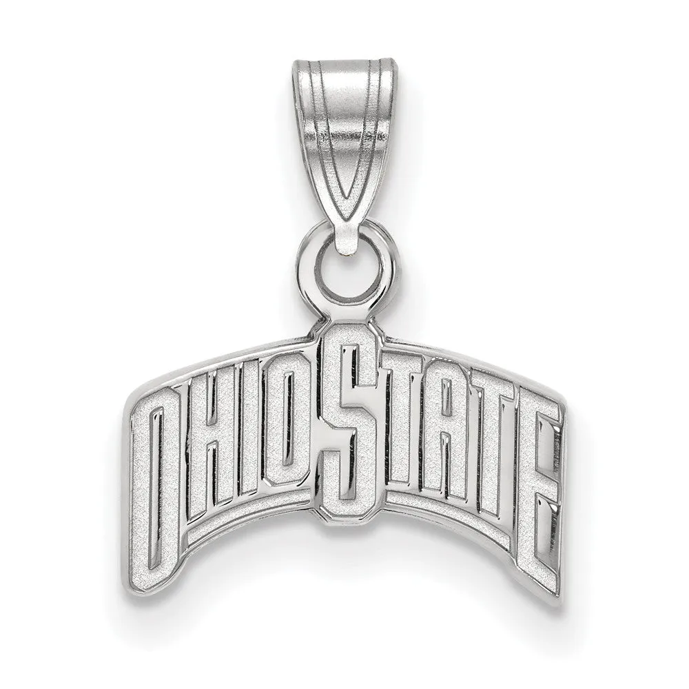 10k White Gold Ohio State Small 'OHIO STATE' Pendant