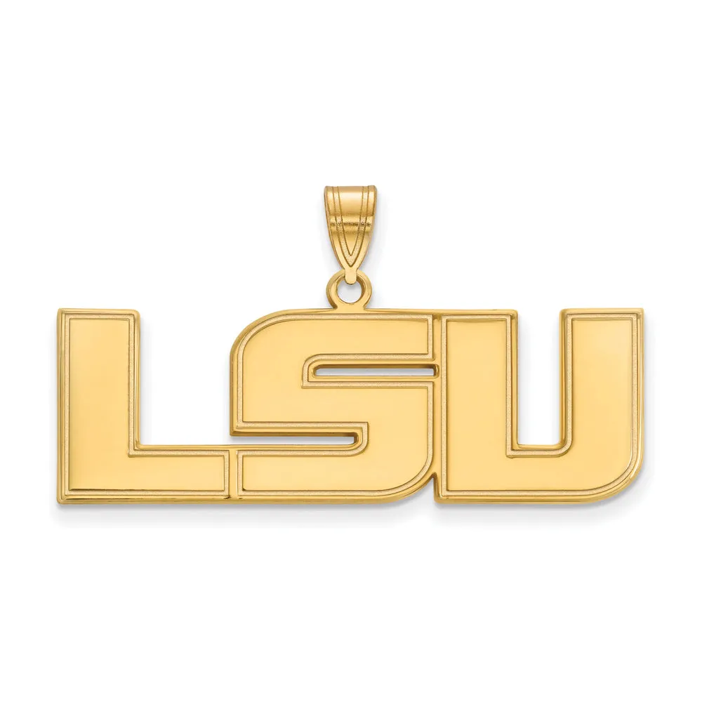 10k Yellow Gold Louisiana State Large 'LSU' Pendant