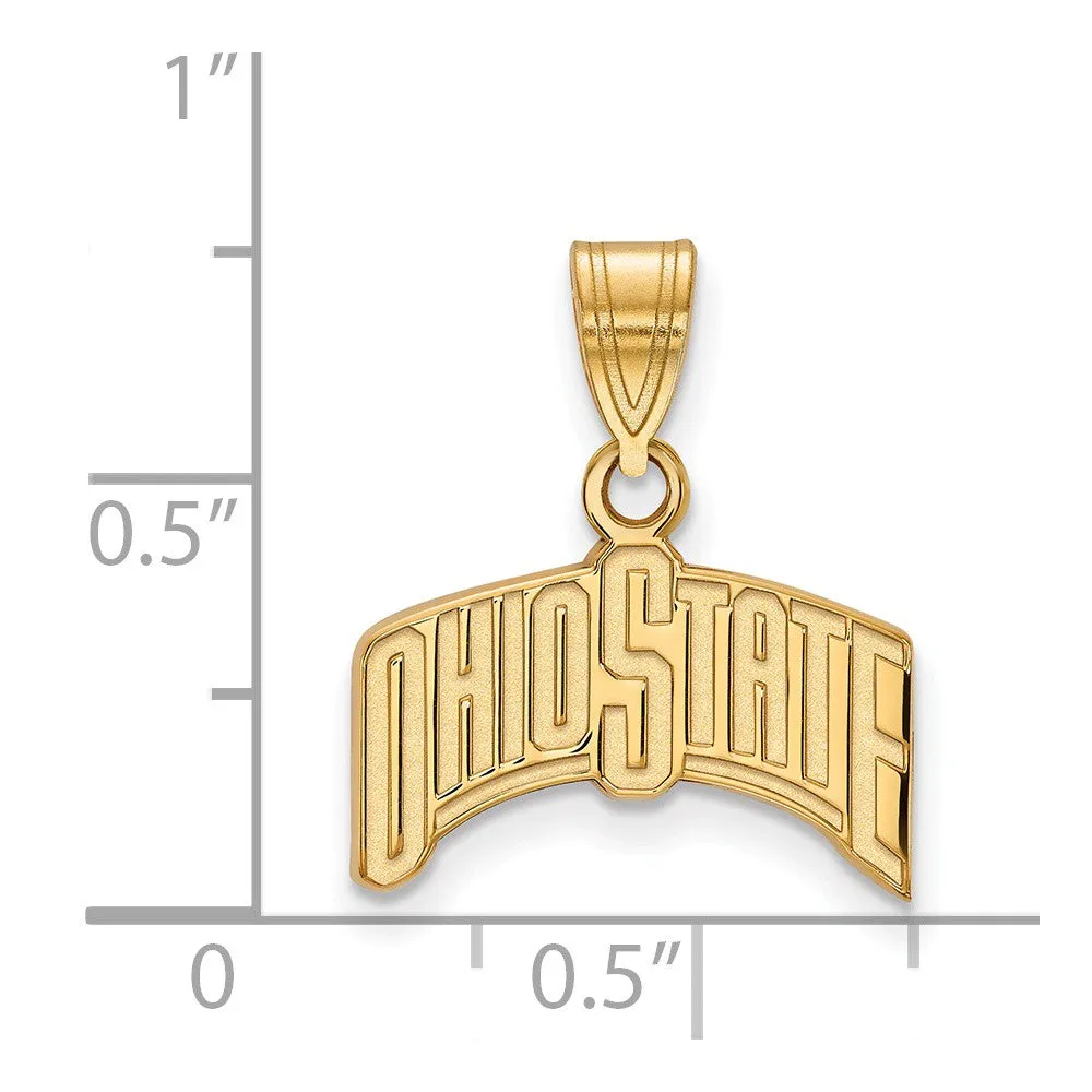 10k Yellow Gold Ohio State Medium 'OHIO STATE' Pendant