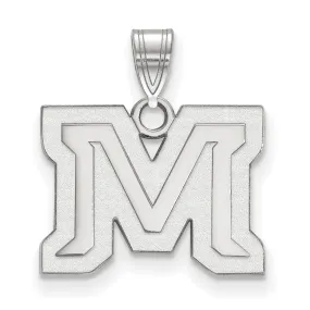 14k White Gold Montana State Small 'M' Pendant