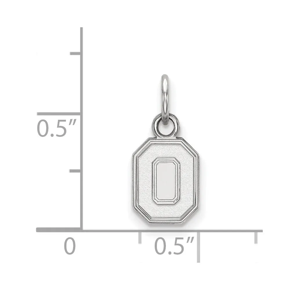 14k White Gold Ohio State XS (Tiny) 'O' Charm or Pendant