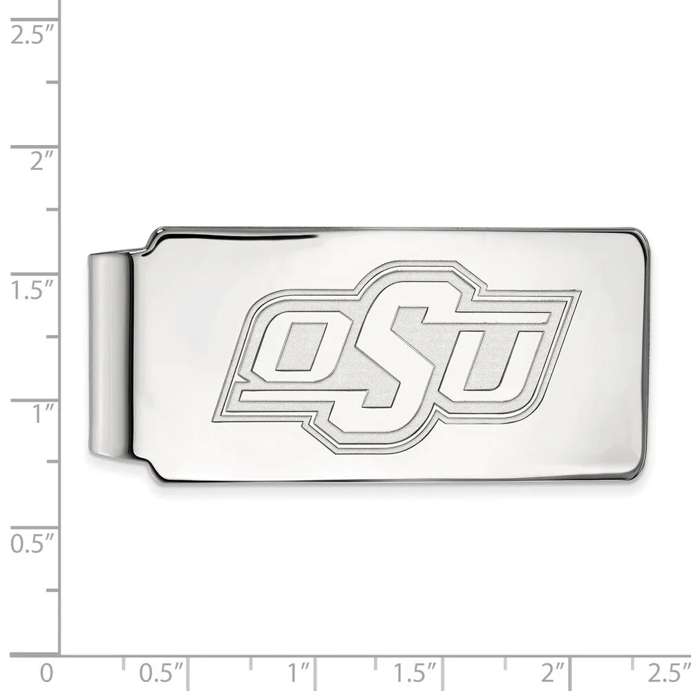 14k White Gold Oklahoma State Money Clip