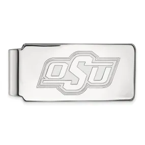 14k White Gold Oklahoma State Money Clip