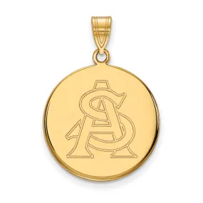 14k Yellow Gold Arizona State Large Disc Pendant