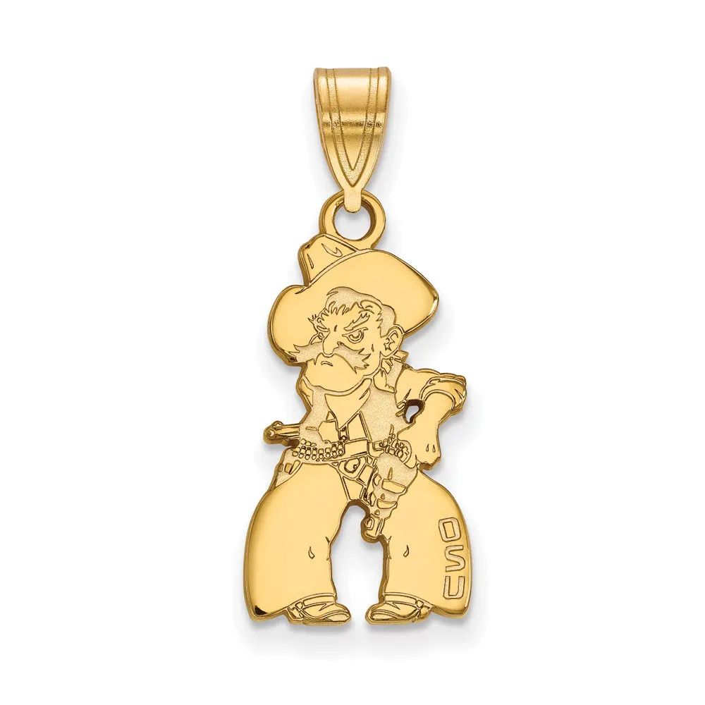 14k Yellow Gold Oklahoma State Large Mascot Pendant