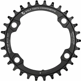 96 Asymmetric BCD Chainring, 4-Bolt, Drop-Stop, For Shimano XT M8000 and SLX M7000 Cranks