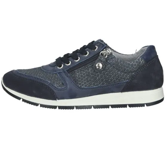 bama sneakers da donna scarpa per il tempo libero in vera pelle made in Italy con plantare estraibile 10953 grigio chiaro o blu 