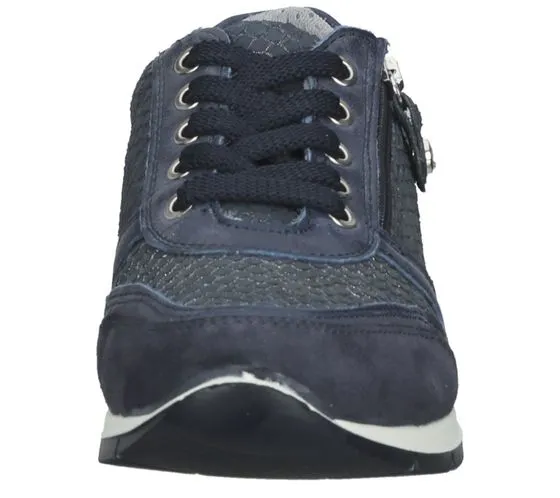 bama sneakers da donna scarpa per il tempo libero in vera pelle made in Italy con plantare estraibile 10953 grigio chiaro o blu 