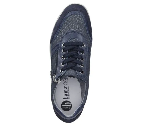 bama sneakers da donna scarpa per il tempo libero in vera pelle made in Italy con plantare estraibile 10953 grigio chiaro o blu 