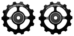 CyclingCeramic Narrow 14T Pulley Wheels for Shimano XT/XTR 12S Derailleur Black