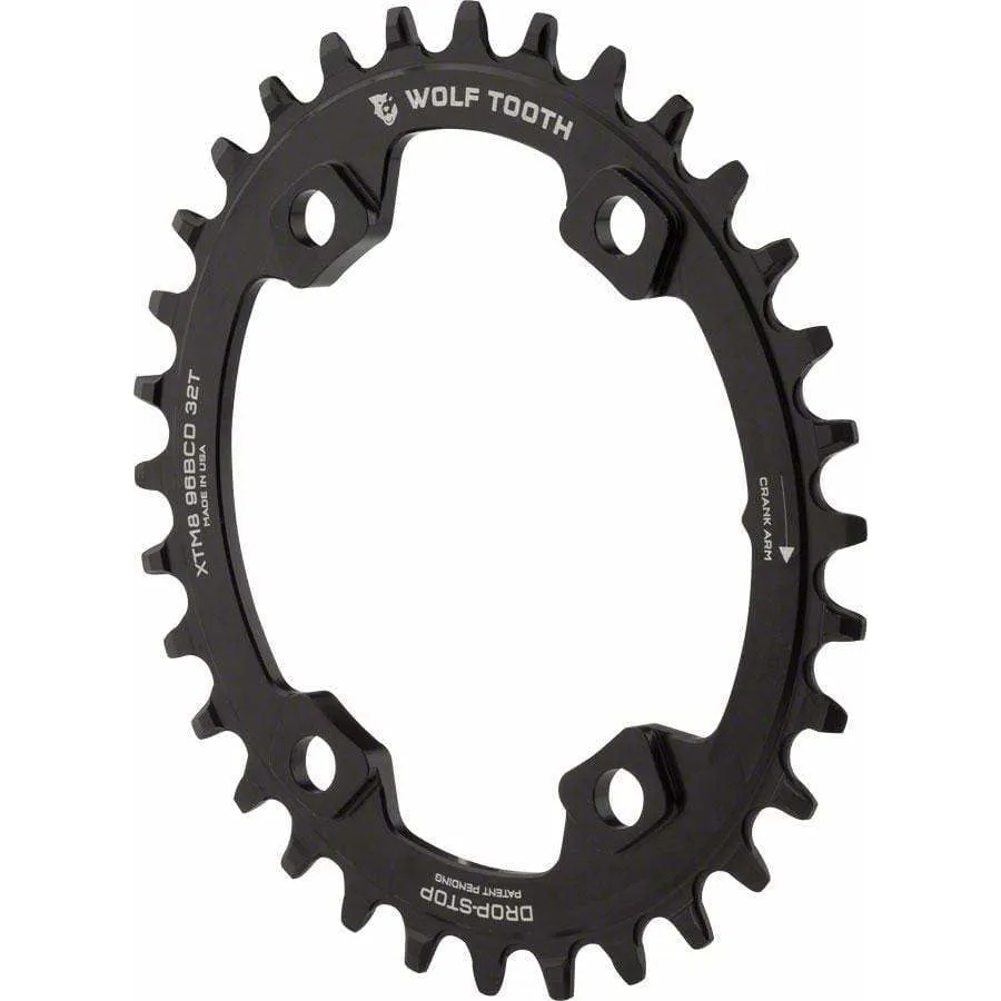 Elliptical Shimano 110 Asymmetric BCD Chainring, 4-Bolt, Drop-Stop, For Shimano Cranks