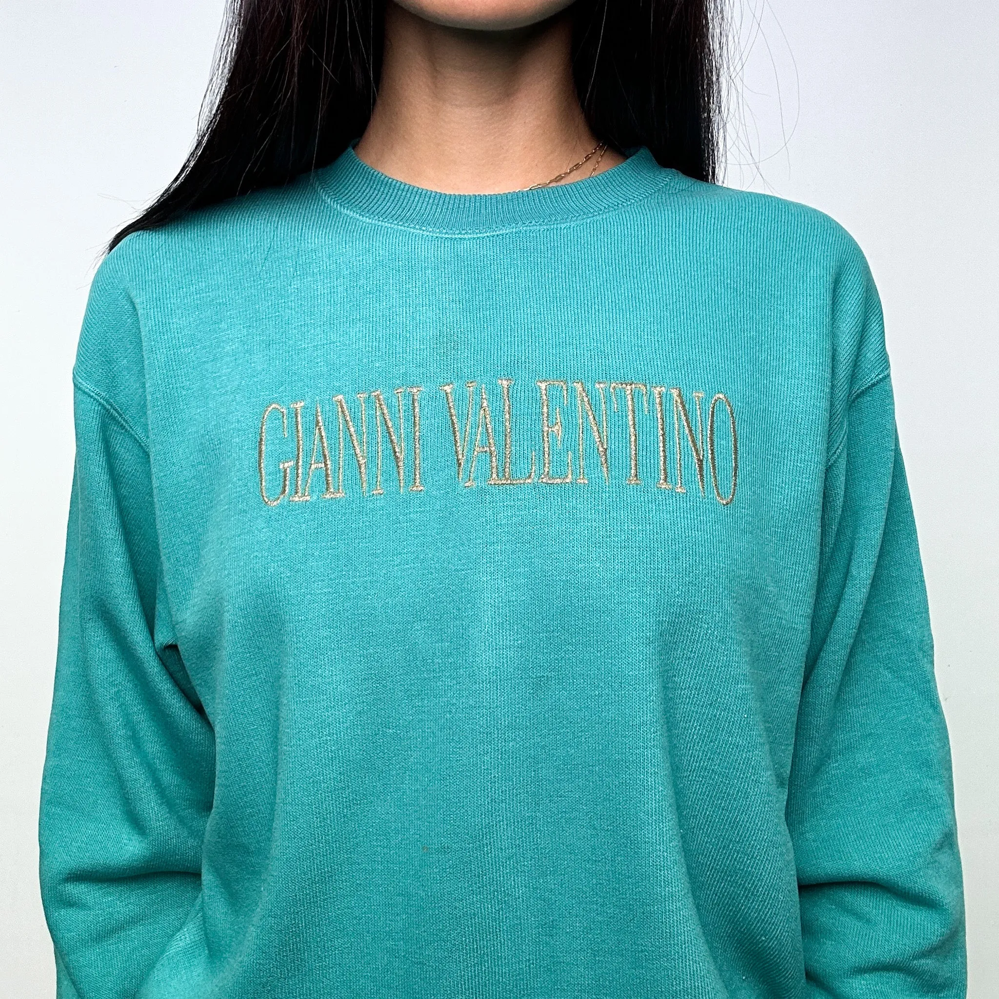 Green 90s Valentino Spellout Sweatshirt (S)