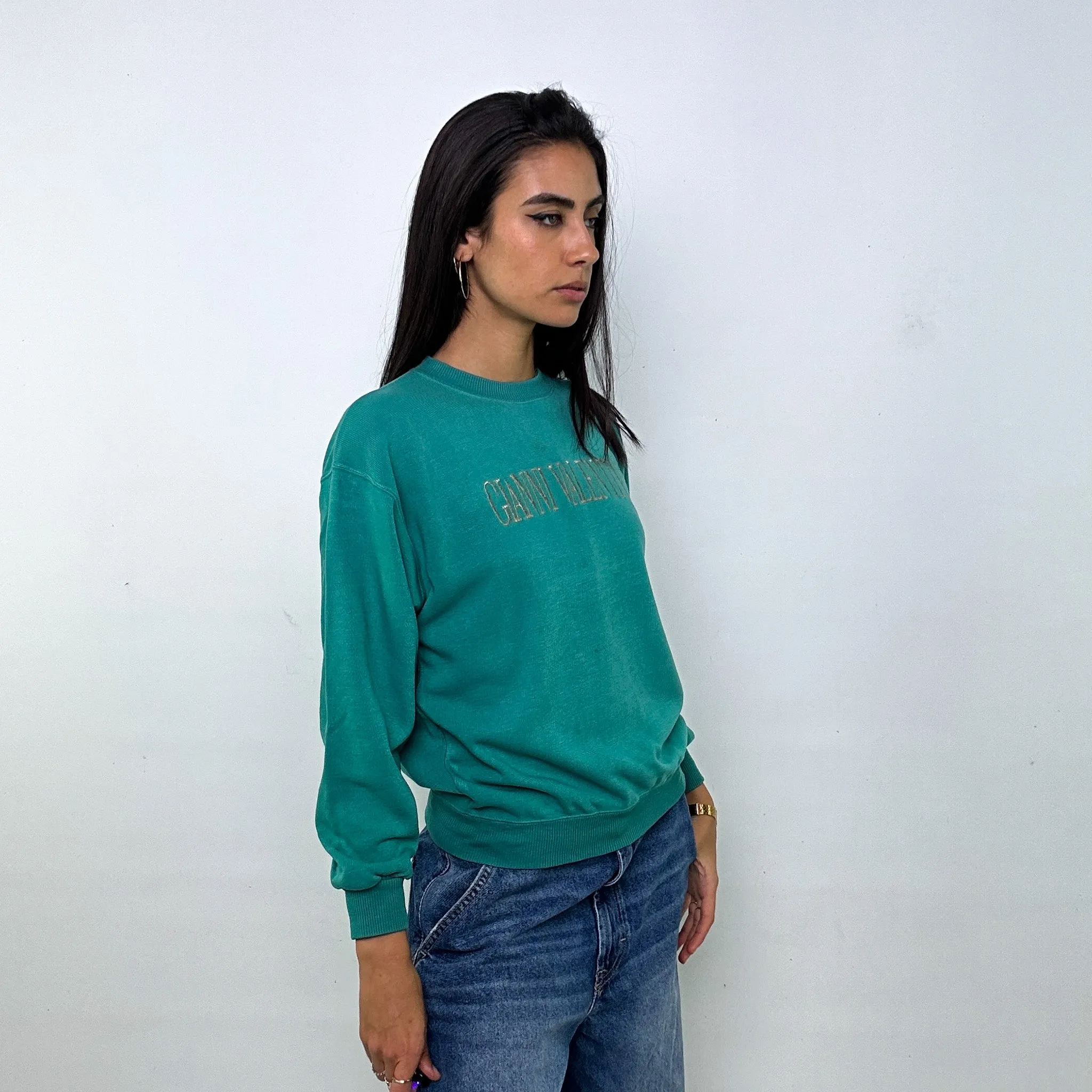 Green 90s Valentino Spellout Sweatshirt (S)