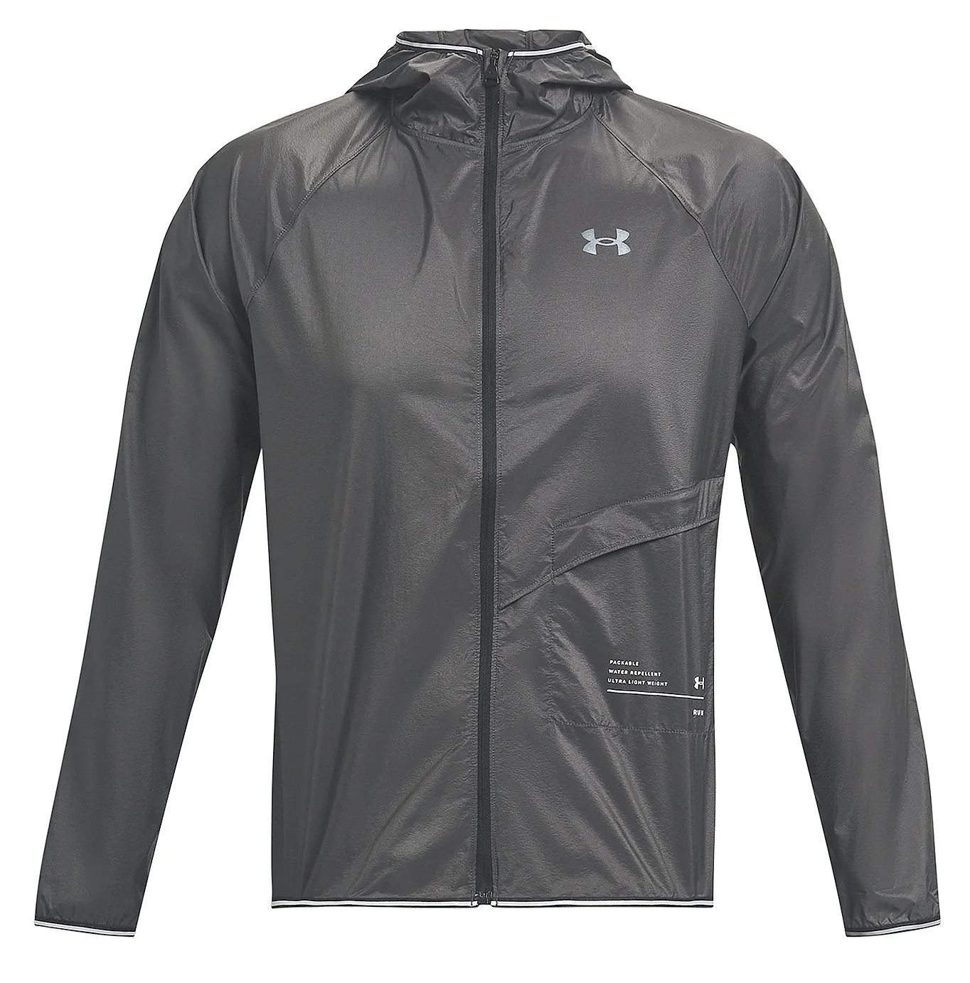 jacket Under Armour Qualifier Storm Packable - 010/Jet Gray/Reflective - men´s