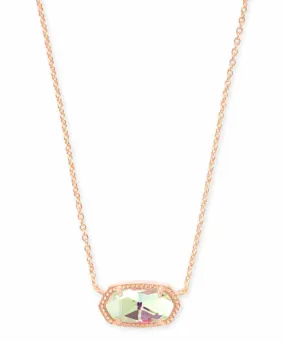 Kendra Scott Elisa Short Pendant Necklace - Rose Gold/Dichroic Glass