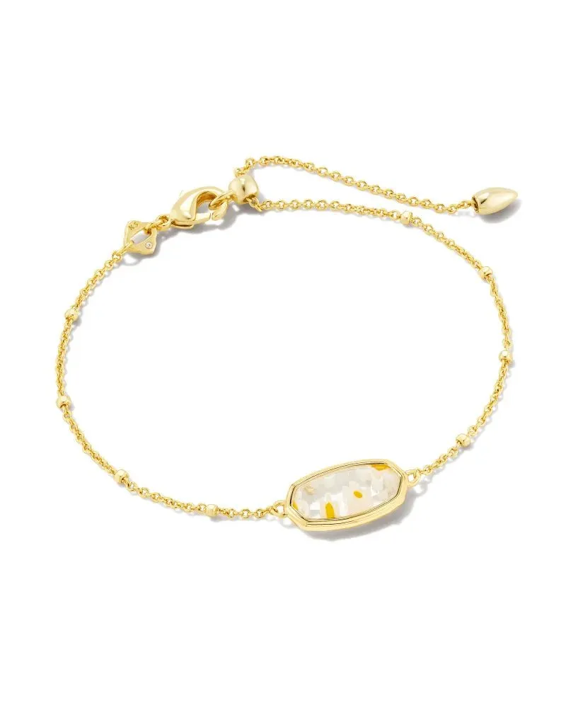 Kendra Scott Framed Elaina Bracelet-- Gold White Mosaic Glass