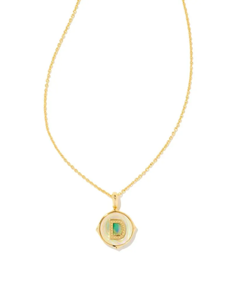 Kendra Scott Letter Disk Reversible Pendant Necklace