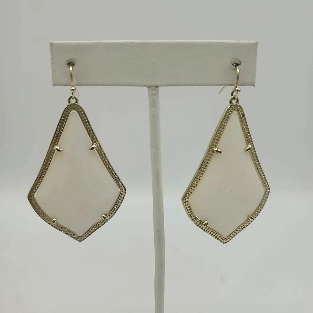 KENDRA SCOTT White Goldtone Pre Loved Earrings