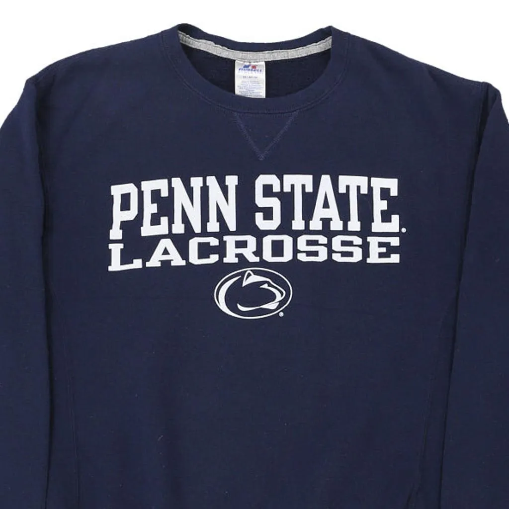 Penn State Lacrosse Russell Athletic College Sweatshirt - Medium Navy Cotton Blend