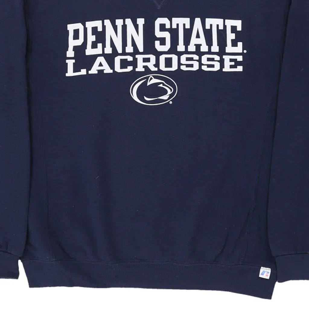 Penn State Lacrosse Russell Athletic College Sweatshirt - Medium Navy Cotton Blend