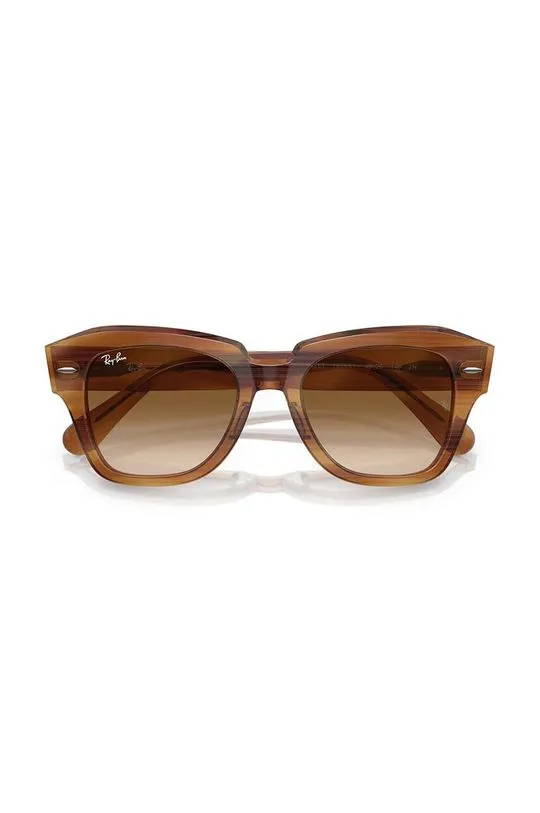 Ray-Ban sunglasses STATE STREET maroon color 0RB2186