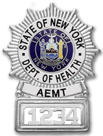 (S154B) State of New York AEMT Badge - Nickel