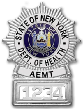 (S154B) State of New York AEMT Badge - Nickel