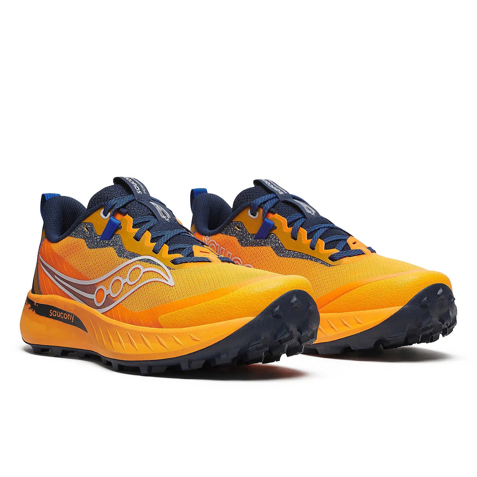 Saucony Men's Peregrine 15 Trail Running Shoe Peel / Navy