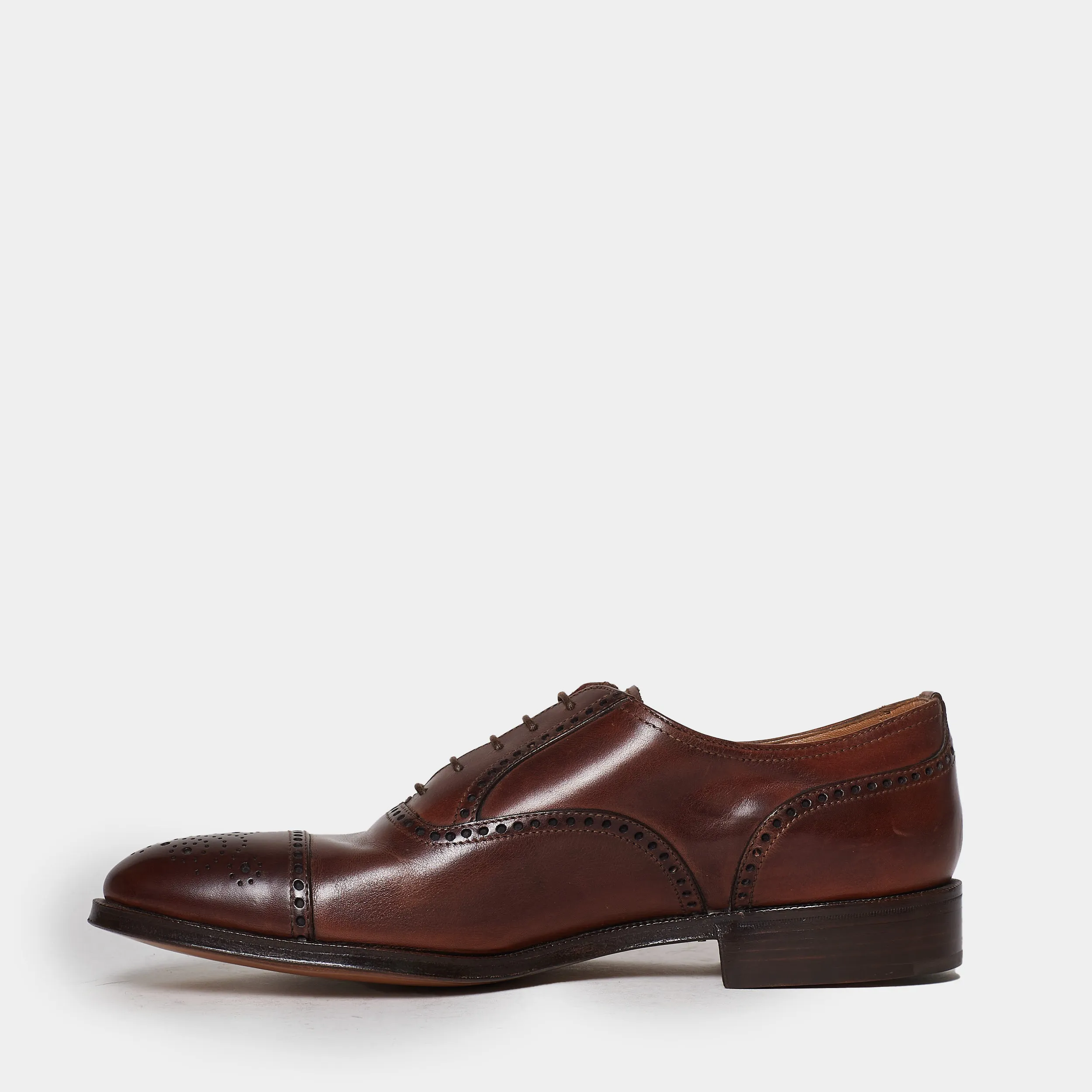 Scarpa allacciata vitello brandy