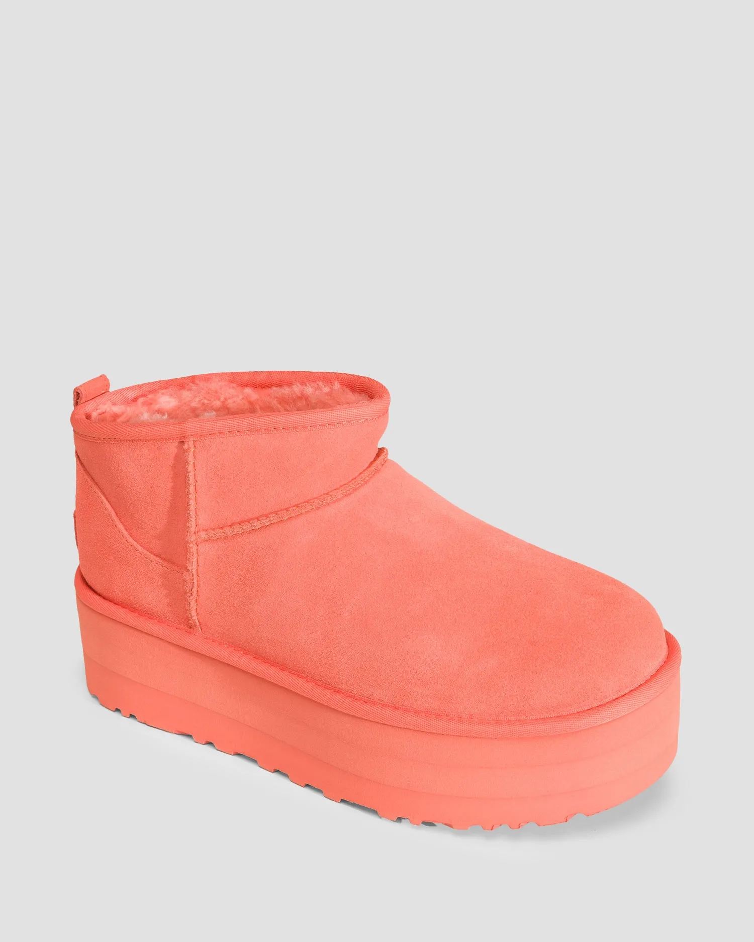 Sheepskin platform boots UGG Classic Ultra Mini Platform 1135092-vibrantcoral