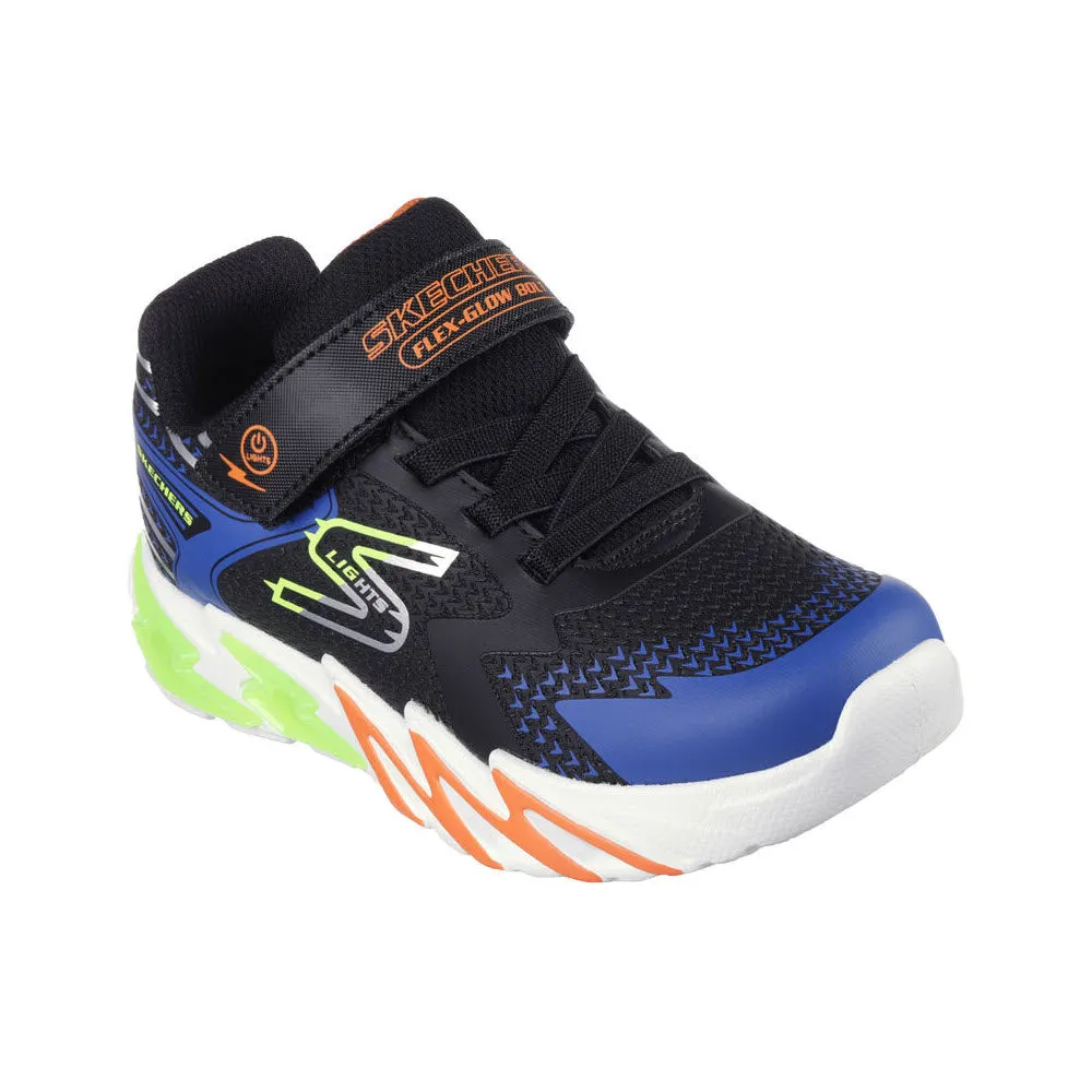 SKECHERS FLEX-GLOW BOLT BLACK/BLUE - KIDS