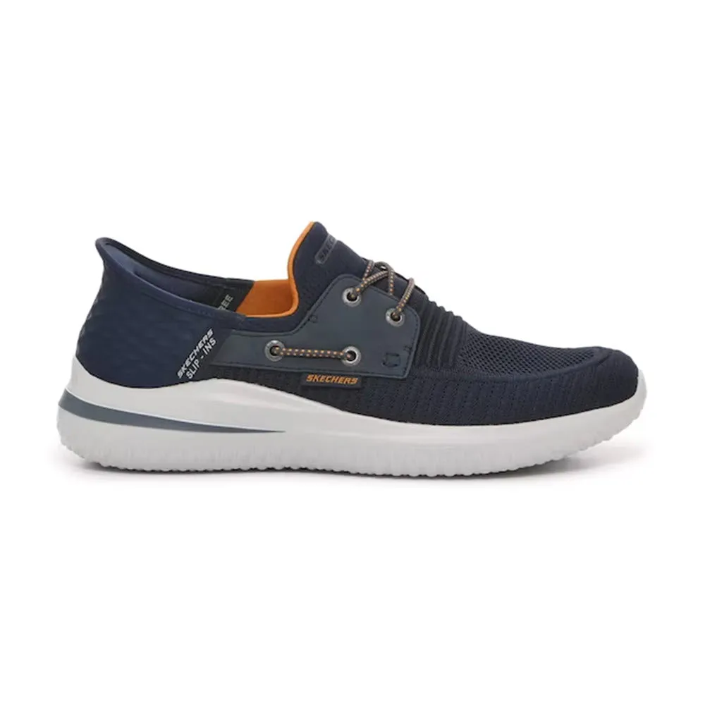 SKECHERS ROTH LOW PROFILE BUNGEE LACE SLIP ON NAVY - MENS