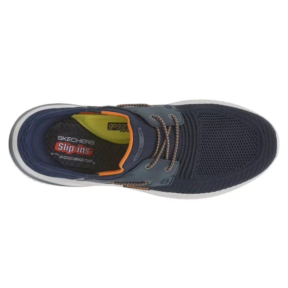 SKECHERS ROTH LOW PROFILE BUNGEE LACE SLIP ON NAVY - MENS