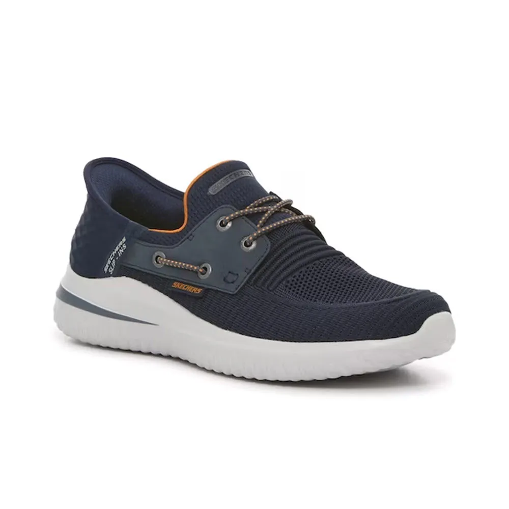 SKECHERS ROTH LOW PROFILE BUNGEE LACE SLIP ON NAVY - MENS