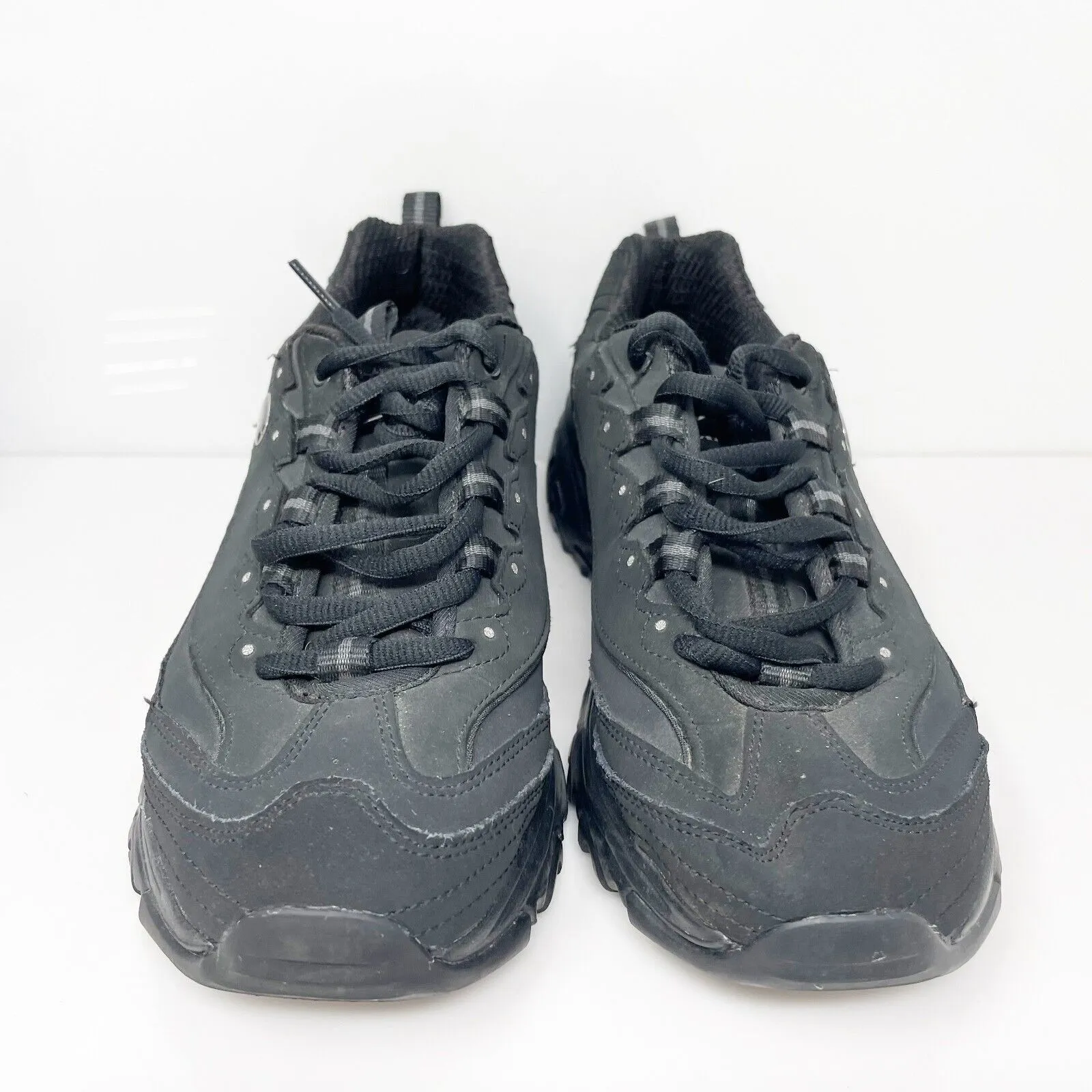 Skechers Womens D Lites 11949 Black Running Shoes Sneakers Size 8.5