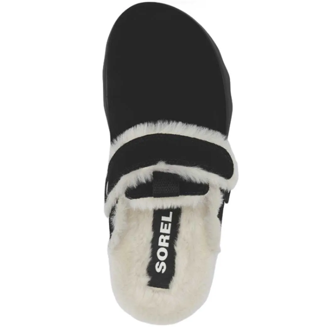 Sorel Viibe Clog Suede Cozy Black/ Natural (Women's)