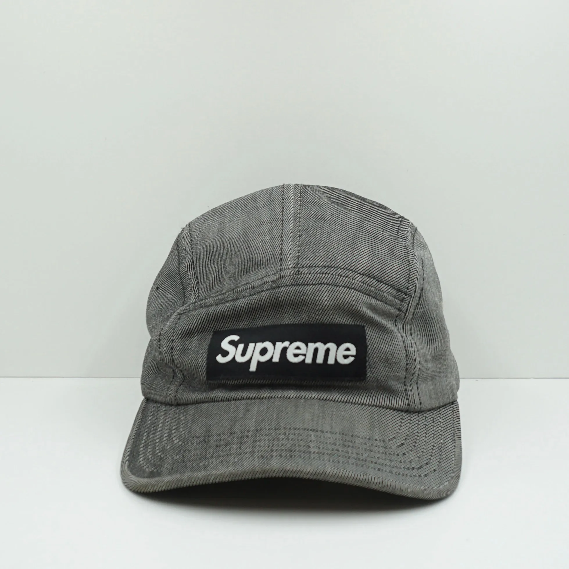 Supreme 5 Panel Black White Camp Cap