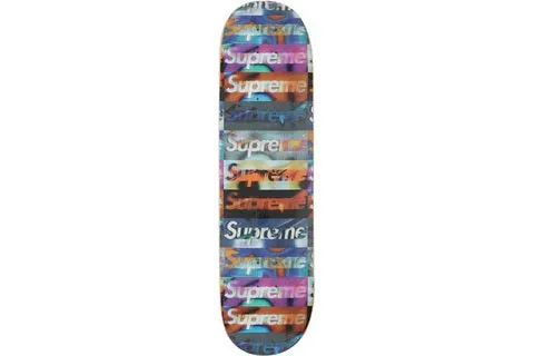 Supreme Distorted Logo Skateboard Deck Black