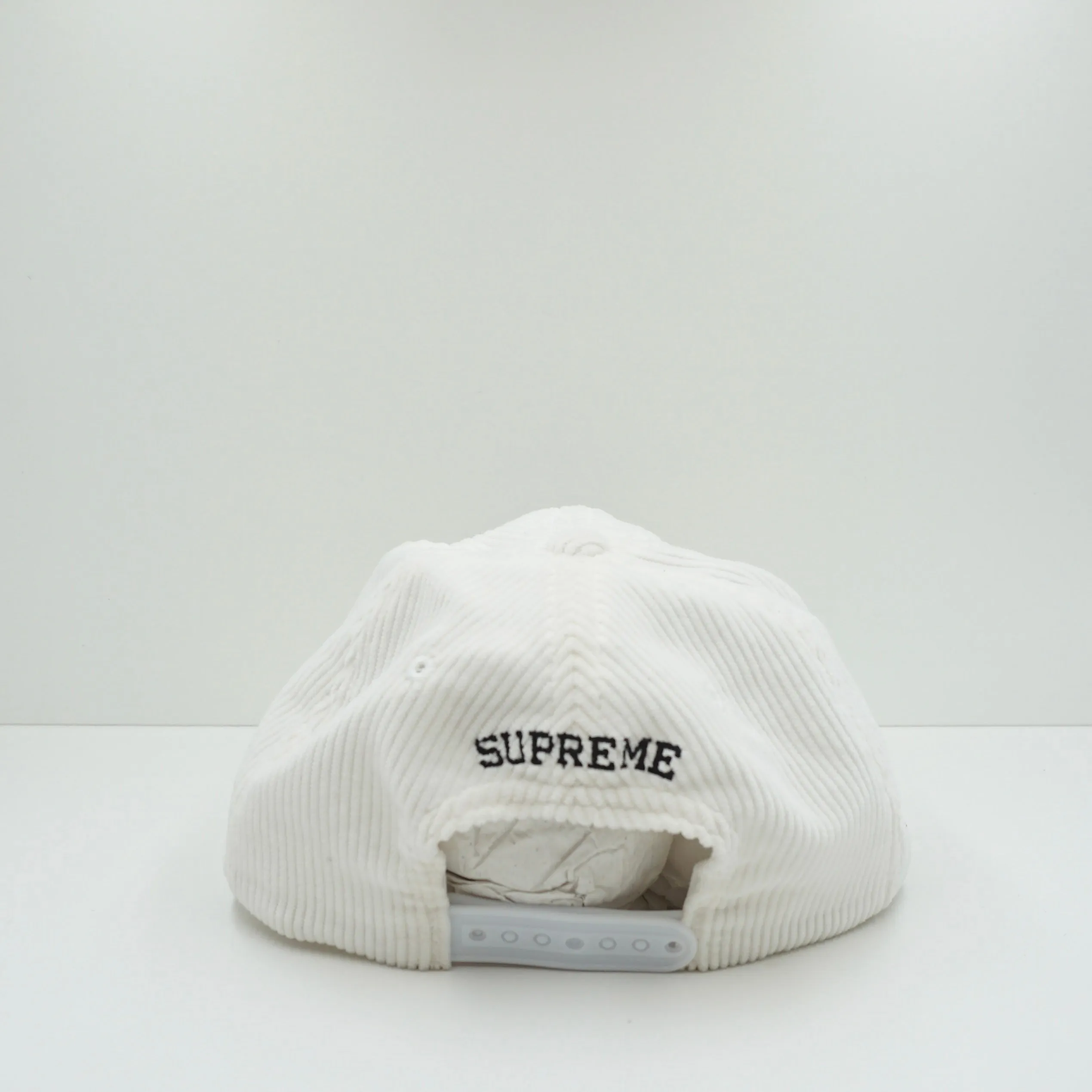 Supreme Fuck Em All Corduroy White 6 Panel Snapback Cap