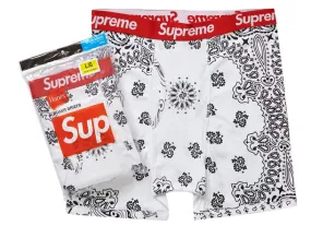 Supreme Hanes Bandana Boxer Briefs (2 Pack) White