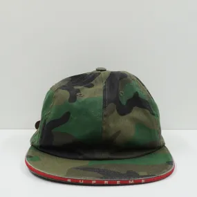 Supreme SS19 Visor Logo Twill 6-Panel Woodland Camo Cap