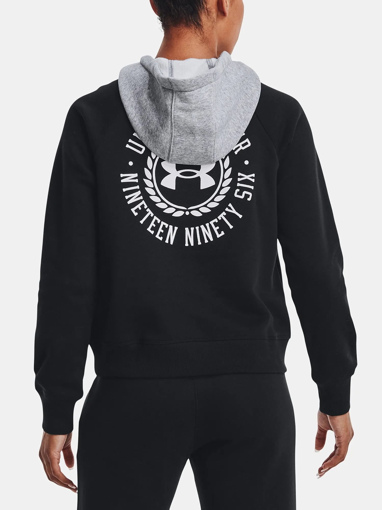 sweatshirt Under Armour Rival Fleece Colorblock - Black/Steel Medium Heather - women´s