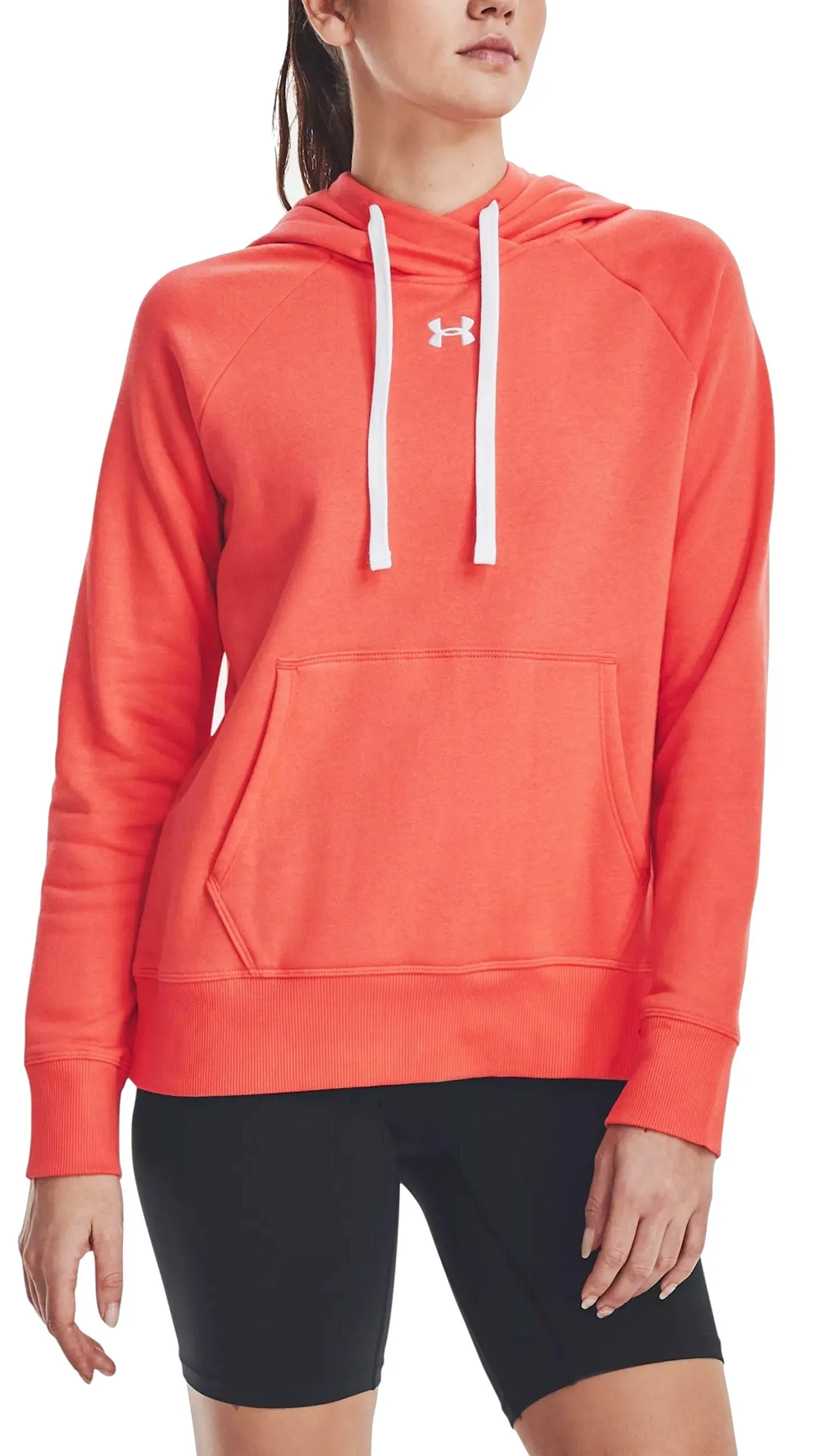 sweatshirt Under Armour Rival Fleece HB - 877/Orange After Burn/White - women´s