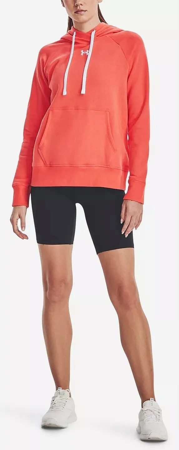 sweatshirt Under Armour Rival Fleece HB - 877/Orange After Burn/White - women´s