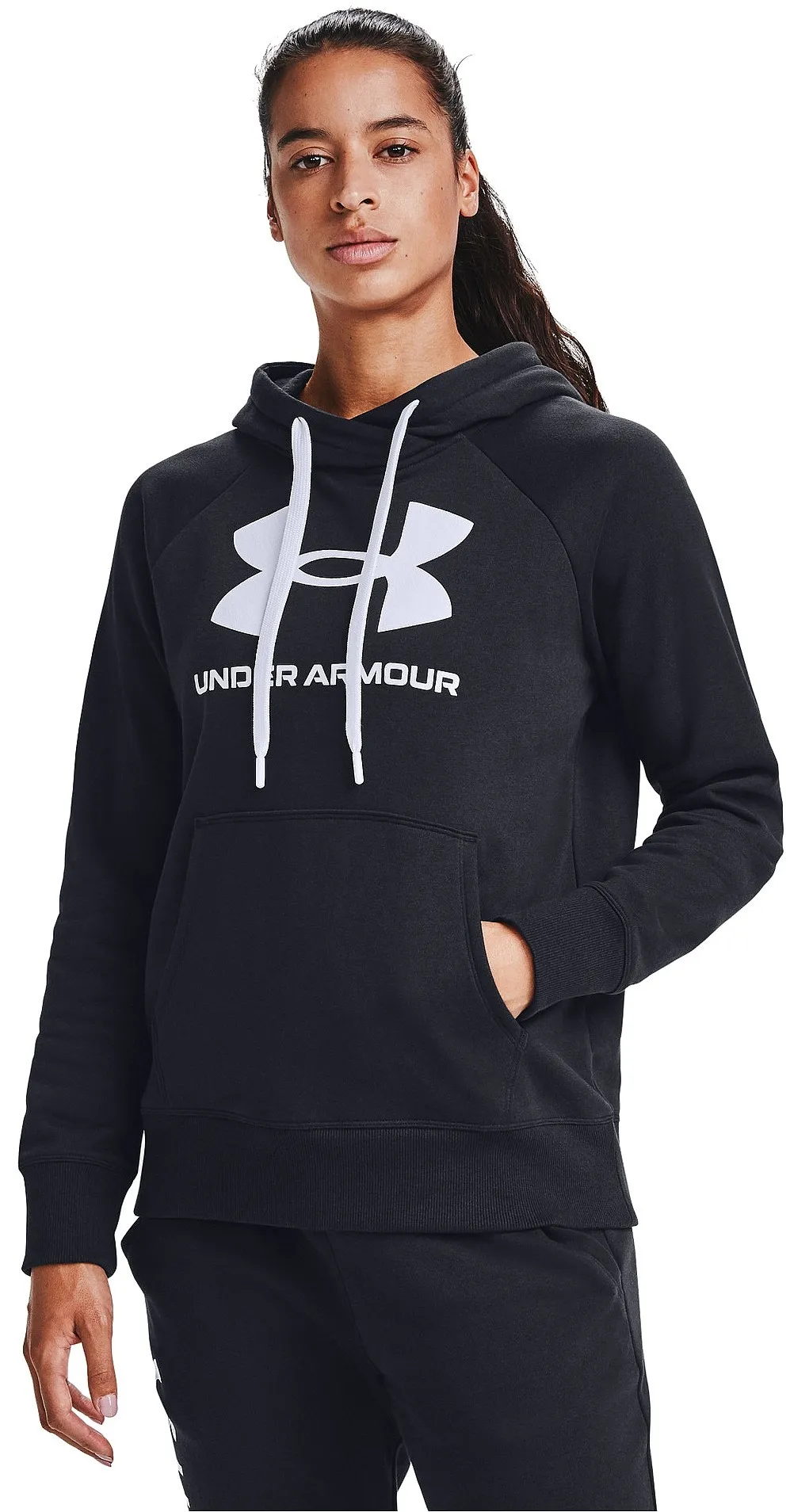 sweatshirt Under Armour Rival Fleece Logo - 001/Black/White - women´s