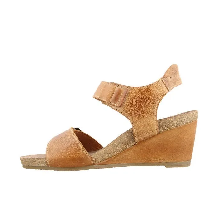 Taos Buckle Up Womens Wedge Sandal “Camel”