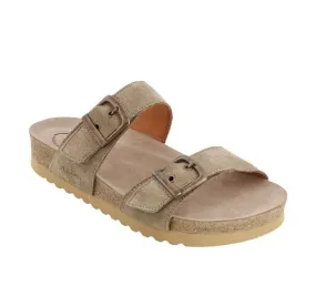 Taos Maximo Slide Sandal Womens “Taupe Suede”