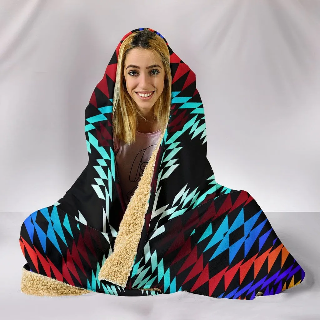 Taos Morning and Midnight Hooded Blanket