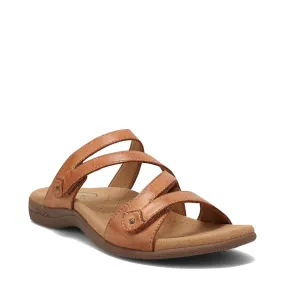 Taos Women's Double U Adjustable Strap Slide Sandal in Caramel