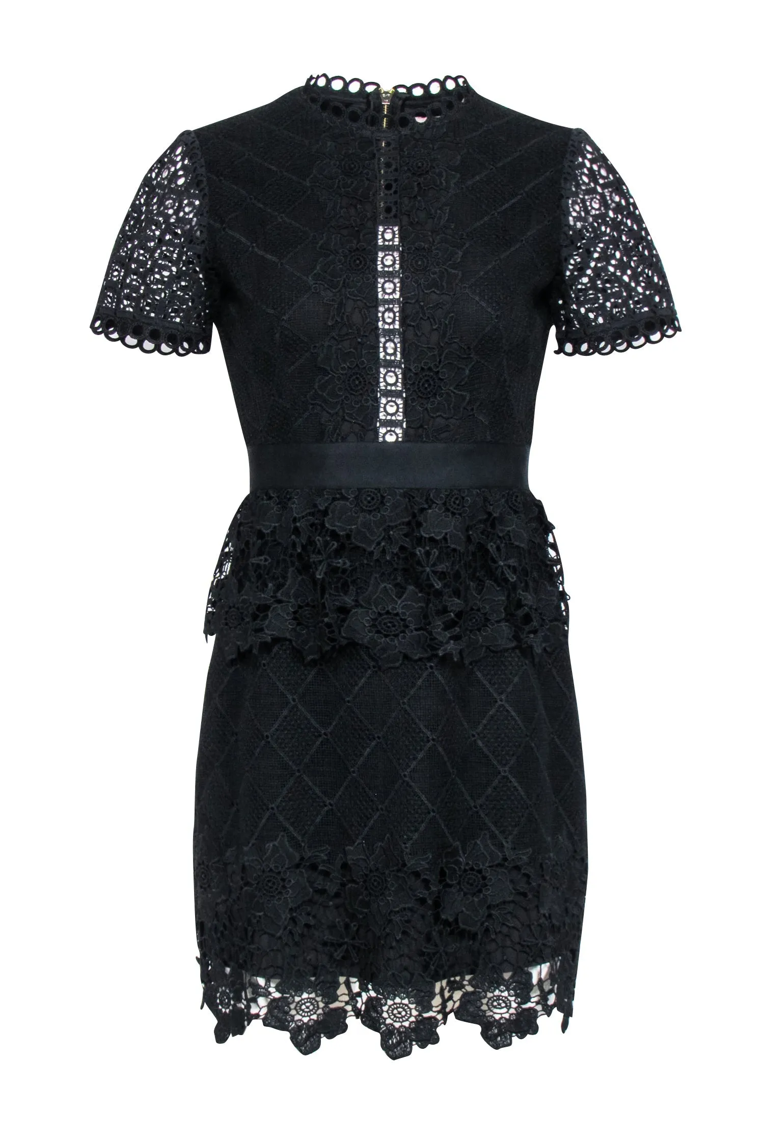 Ted Baker - Black Layered Lace Skater Dixa Dress Sz 4